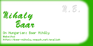 mihaly baar business card